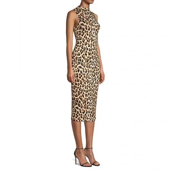Alice + Olivia Delora Leopard Sleeveless Bodycon Dress NWT - Picture 2 of 8